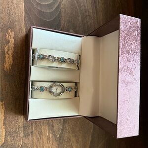 Elegant Silver and Blue Jewelry Set
